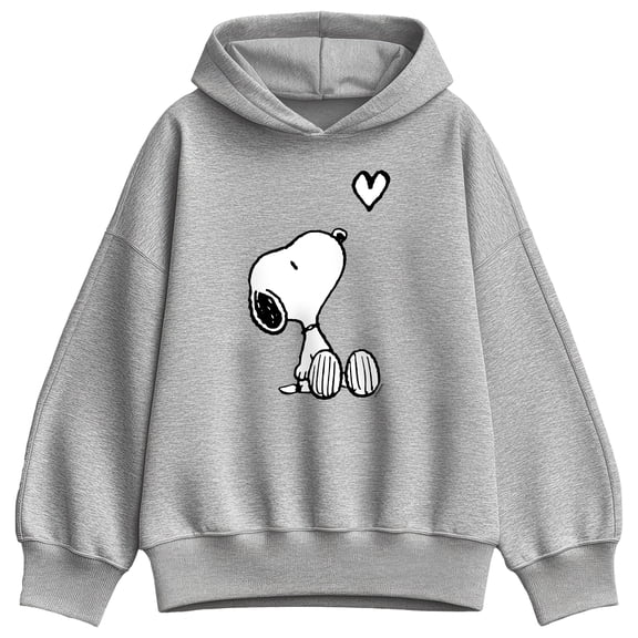 Peanuts - Snoopy Heart - Women's Oversized Fleece Hoodie Sweatshirt