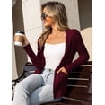 thumbnail image 4 of a.Jesdani Cardigans for Women Classic Casual Lightweight Ribbed Knit Cardigan Sweaters with Pockets Burgundy XL, 4 of 15