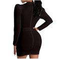 thumbnail image 4 of Qiopertar Robe Blazer à Manches Longues Col en V Couleur Unie pour Femmes en Solde à Moins de 5$ en Solde, 4 of 8