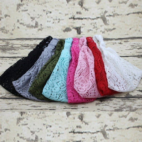 10pcs Summer Women Boho Headband Head Wrap Wide Turban Sports Bandage Bandanas Solid Hairbands Lace Elastic Hair Band Hair Accessories