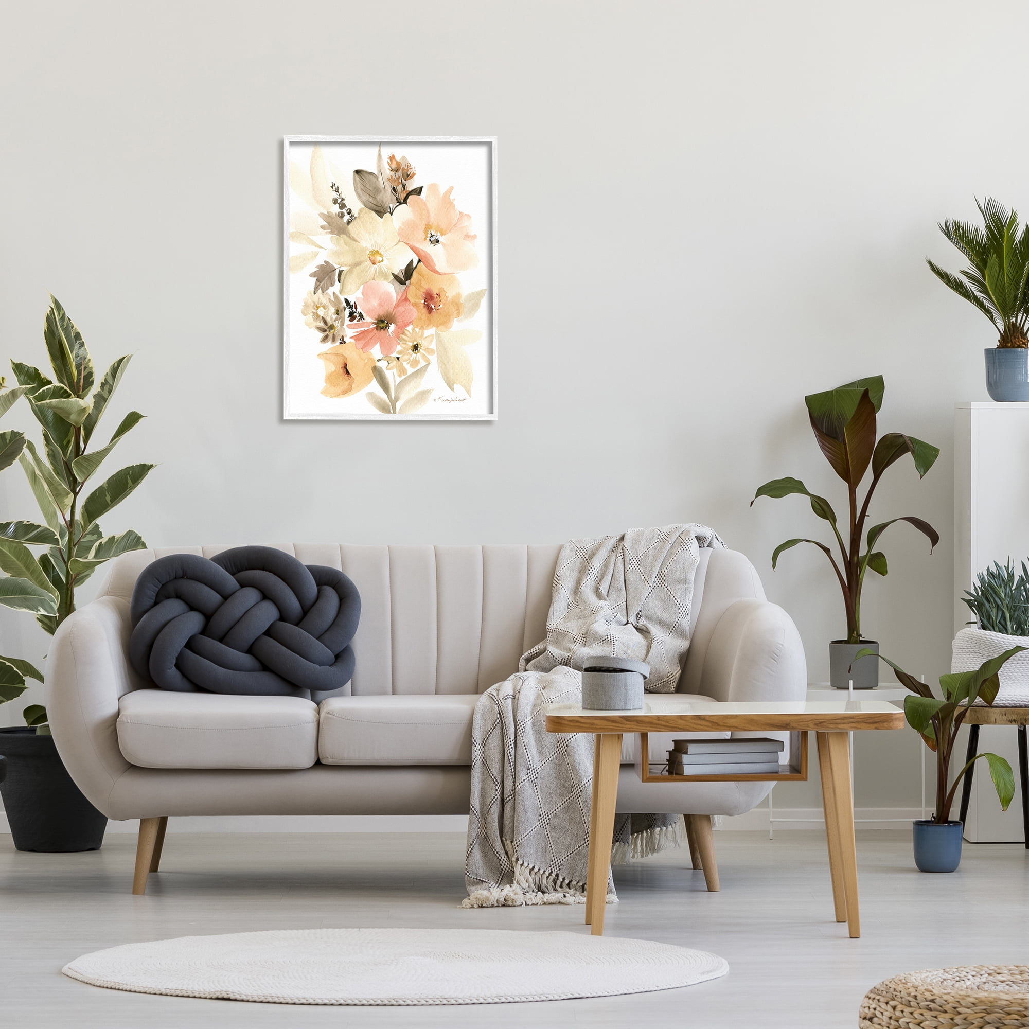 Stupell Industries Mixed Muted Bouquet Botanical & Floral Painting White Framed Art Print Wall Art, 24 x 30
