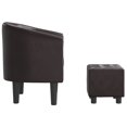 thumbnail image 2 of vidaXL Tub Chair with Footstool Brown Faux Leather, 2 of 5