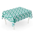 thumbnail image 1 of LADDKE Abstract Mint and White Enhanced Ikat Ogee Pattern Beautiful Tablecloth Table Desk Cover Home Party Decor 60x84 inch, 1 of 1