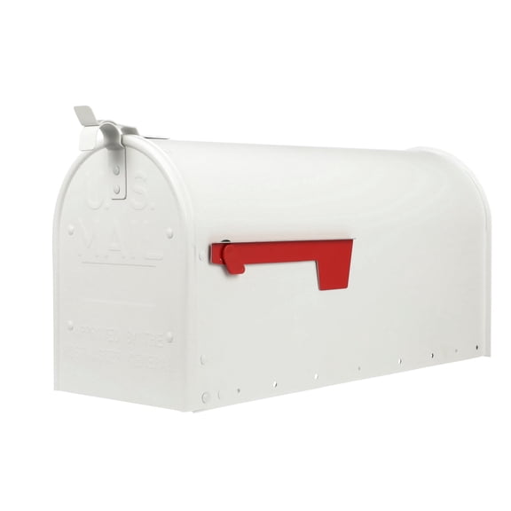 Architectural Mailboxes Admiral Post Mount Mailbox, White, Large