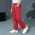 thumbnail image 4 of LEKWK Boys Uniform Pants Chino Pants Pull-On Elastic Waist Straight Leg Trousers with Pockets Kids Twill Pants 5-15Y Back to School Clothes, 4 of 9