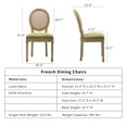 thumbnail image 6 of French Country Dining Chairs Set of 2, Olive Green Kitchen & Dining Room Chairs Set of 2, Rattan Dining Chairs, Cane Back, Wood Legs, Sillas De Comedor (Rattan, Olive Green, 2Pcs), 6 of 11