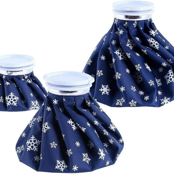 Ice Pack for Injuries Reusable:3 Packs Ice Cold Packs Ice Bag Hot Water Hot & Cold Therapy Pain Relief for Knee Leg Injury No-Leak Breathable Waterproof Ice Bags 3 Sizes 6"/9"/11", Snowflake