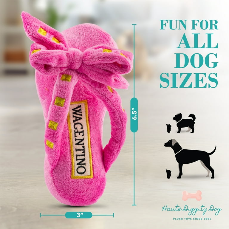 Haute Diggity Dog Fashion Hound Designer Shoes Accessories Collection Soft Plush Designer Dog Toys with Squeaker Fun Parody Designs from Safe Machine Washable Materials for All Breeds Sizes