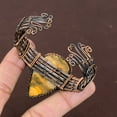 thumbnail image 4 of Natural Brecciated Mookaite Handmade Copper Wire Wrap Bangle Adjustable, 4 of 4