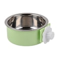 thumbnail image 2 of Green Stainless Steel Hanging Dog Bowl for Crate, Clip-On Pet Water Food Feeder for Cats Dogs, Anti-Tip Elevated Cage Bowl for Travel Home Use, 5x4x1.4 Inches, 2 of 6