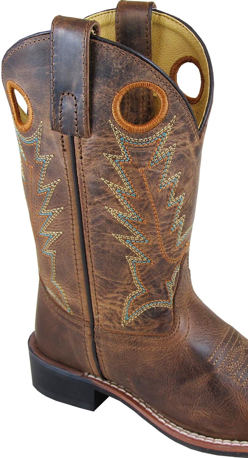 Smoky Mountain Boys Jesse Western Boot Square Toe Brown 4 D 