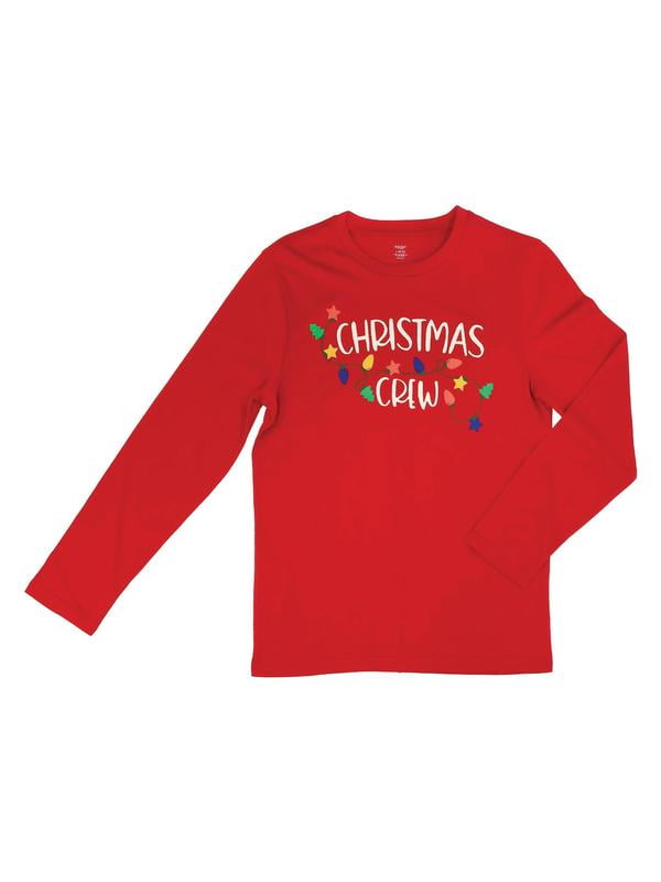 Holiday Time Boys Long Sleeve Christmas T-Shirt, Sizes 4-18