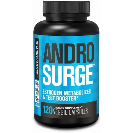 Jacked Factory Androsurge Estrogen Blocker for Men - Natural Vitality Booster for Men & Estrogen Metabolizer with Tongkat Ali, DIM, Rhodiola & More - 120 Count