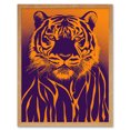 thumbnail image 1 of Indigo Illustrated Tiger Portrait Vibrant Painting Art Print Framed Poster Wall Decor 12x16 inch, 1 of 5