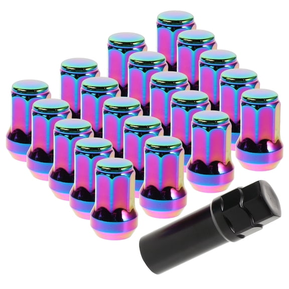 WASHWEPE Car Modifications Lug Nuts Multi Colored Heptagon Shape 1Set