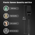 thumbnail image 2 of Plastic Forks 100 Pieces,6.7 Inch Reusable Plastic Forks Black and Robust Cutlery Sets for Birthday Party Barbecue Party Wedding ect, 2 of 6