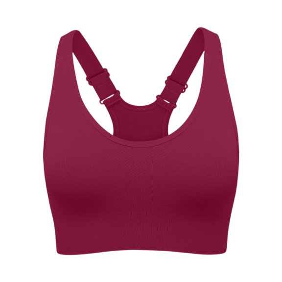 Sports Bras for Women, High Impact Workout Running Yoga Bras, Supportive & Adjustable Padded Gym Bras for Large Bust 36# Wine 32