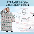 thumbnail image 4 of Oversized Wearable Blanket Hoodie,White Christmas Deer and Tree Pattern Sherpa Blanket Hoodie with Super Pockets,Super Warm Fuzzy Pullover for Women & Men, 4 of 6