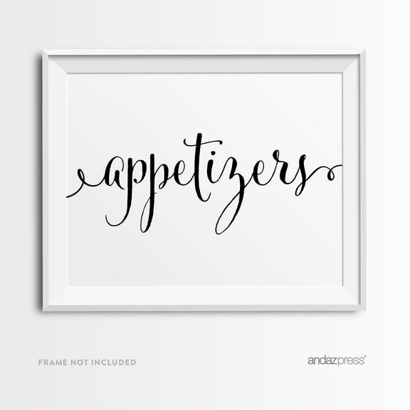 Appetizers Formal Black & White Wedding Party Signs