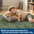thumbnail image 5 of Garvee 9x12 Washable Area Rugs Modern Solid Rug, Non-Slip Striped Geometric Rug Stain-Resistant Contemporary Rug Carpet for Living Room Bedroom Dining Room, Green, 5 of 8