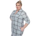 thumbnail image 5 of White Mark Women's Plus Size Windowpane Plaid Tunic Top, 5 of 5