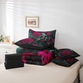 thumbnail image 5 of Homewish Western Gothic Skull Bedding Comforter Set 7pcs, Couple Valentines Day King Bedding Sets, Pink Flower Floral Reversible Bed Sheets, Super Cozy Room Decor, 5 of 7