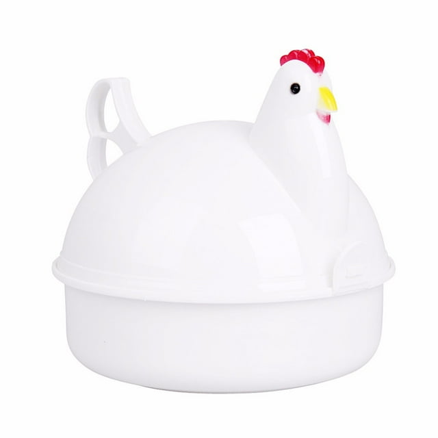 Máquina para hacer huevos, vaporera, huevos duros perfectamente cocidos en forma de pollo, cazador furtivo de huevos para microondas, vaporera para 4 huevos