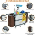 thumbnail image 4 of EastVita Commercial Janitorial Cart with Cabinet, Hotel Cart Housekeeping Room Service Cart Hand Push Utility Cart, 4 of 7