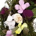 thumbnail image 6 of Northlight 14" Unlit Purple/White Flowers with Leaves and Berries Artificial Floral Spring Wreath, 6 of 8