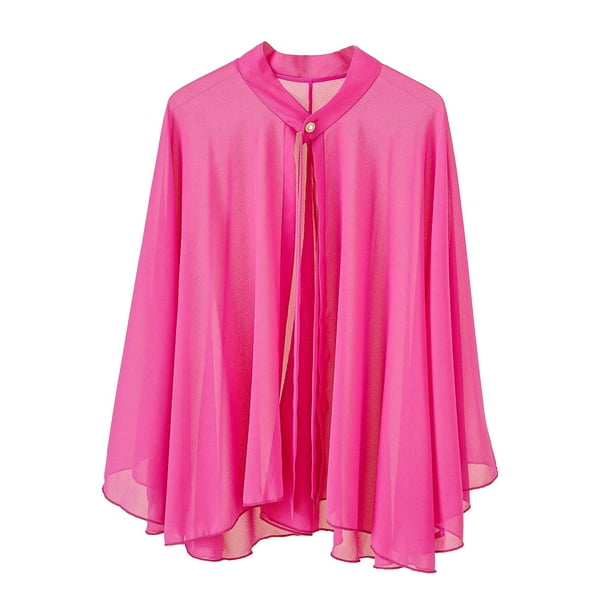 Chal de gasa para mujer, informal, suave, con protección solar, para exteriores, abierto, para fiestas Rosa roja