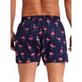 thumbnail image 2 of TiaoBug Men's Summer Swim Trunks Printed Loose Surf Boxers Shorts Beach Swimwear Flamingo B XL, 2 of 7