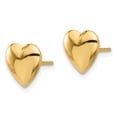 thumbnail image 4 of Diamond2Deal 14K Yellow Gold Polished Puffed Heart Post Earrings for Women (L- 0.39 inch, W- 0.38 inch), 4 of 6
