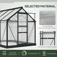 thumbnail image 5 of Outsunny 6.2' x 8.3' x 6.6' Polycarbonate Greenhouse, Heavy Duty Outdoor Aluminum Walk-in Green House Kit with Vent Door for Backyard Garden, Gray, 5 of 10