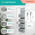thumbnail image 4 of Wondersome Hanging Storage Organizer Over the Door Rack with Clear Mesh Window, Gray, 4 of 8