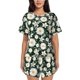 thumbnail image 1 of Fotbe White Daisies and Bee Conjunto de Pijama Estampado para Mujer, 2 Piezas, Ropa de Dormir con Camiseta de Manga Corta y Shorts Suaves-Large, 1 of 6