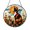 Acrylic 3.5 Inch, variant on Calico Cat Resting in a Colorful Wildflower Meadow Stained Glass Suncatcher Decorative Floral Window Hanging Nature Art