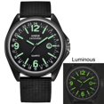 thumbnail image 2 of NovaStitch Men‘s Canvas Strap Watch with Luminous Dial Markers, Casual Analog Wristwatch for Daily Wear, Outdoor Sport Wrist Watch for Men - Black, 2 of 8