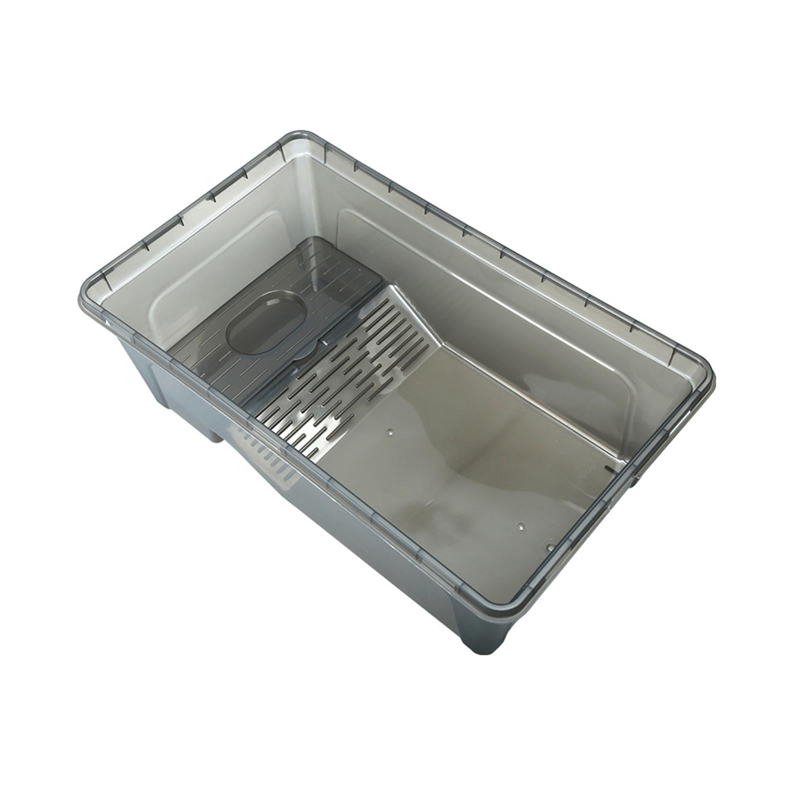 Turtles Tank Aquarium Durable Supplies Accessories, Basking Ramp Turtle Habitat Reptile Habitat for Amphibians, Small Reptile , Black M