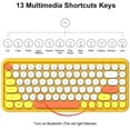 thumbnail image 4 of Teclado inalámbrico Bluetooth para máquina de escribir con 84 teclas compactas, lindas teclas redondas retro, diseño ergonómico cómodo para Windows iOS Android (amarillo), 4 of 6