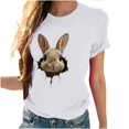 thumbnail image 4 of Tops de Cuello Alto para las Mujeres Amante Impreso Camiseta Cuello Redondo Manga Corta, Poliéster Spandex, 4 of 7