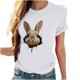 thumbnail image 4 of Tops de Cuello Alto para las Mujeres Amante Impreso Camiseta Cuello Redondo Manga Corta, Poliéster Spandex, 4 of 7