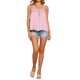 thumbnail image 2 of INSPIRAR CHIC Top de tanque para mujer con panel de encaje, cuello cuadrado, volantes, sin mangas, color rosa, talla XL, 2 of 6