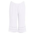 thumbnail image 4 of ZHOUCHANKIDS Women's Casual Pants & Capris-Half for Women Bloomers 12-18" Inseam Wide Leg Lace Pajama Petite Pants White, 4 of 4