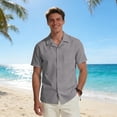 thumbnail image 2 of Men's Cotton Short Sleeve T-Shirt With Pocket, Casual Button Down Top, Crewneck, Relaxed Fit, Soft, Breathable Fabric for Daily Wear, Work, Travel, | Zenithor,Gray 2XL, 2 of 8
