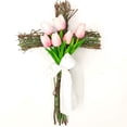 thumbnail image 2 of Spring Easter Tulip Wreath – 19.7in Artificial Pink Floral Door Hanging Decor for Front Porch or Indoor Wall – Summer Arrival Wreath for Home or Gift, 2 of 5