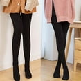 thumbnail image 4 of Dinheiro Medias Opacas Térmicas De Cintura Alta De Invierno Para Mujer Pantimedias Cálidas - 220gconnecting black, 4 of 5