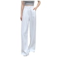 thumbnail image 2 of Owordtank Women's High Waist Dress Pants with Pockets Business Casual Wide Leg Solid Color Trouser, 2 of 3