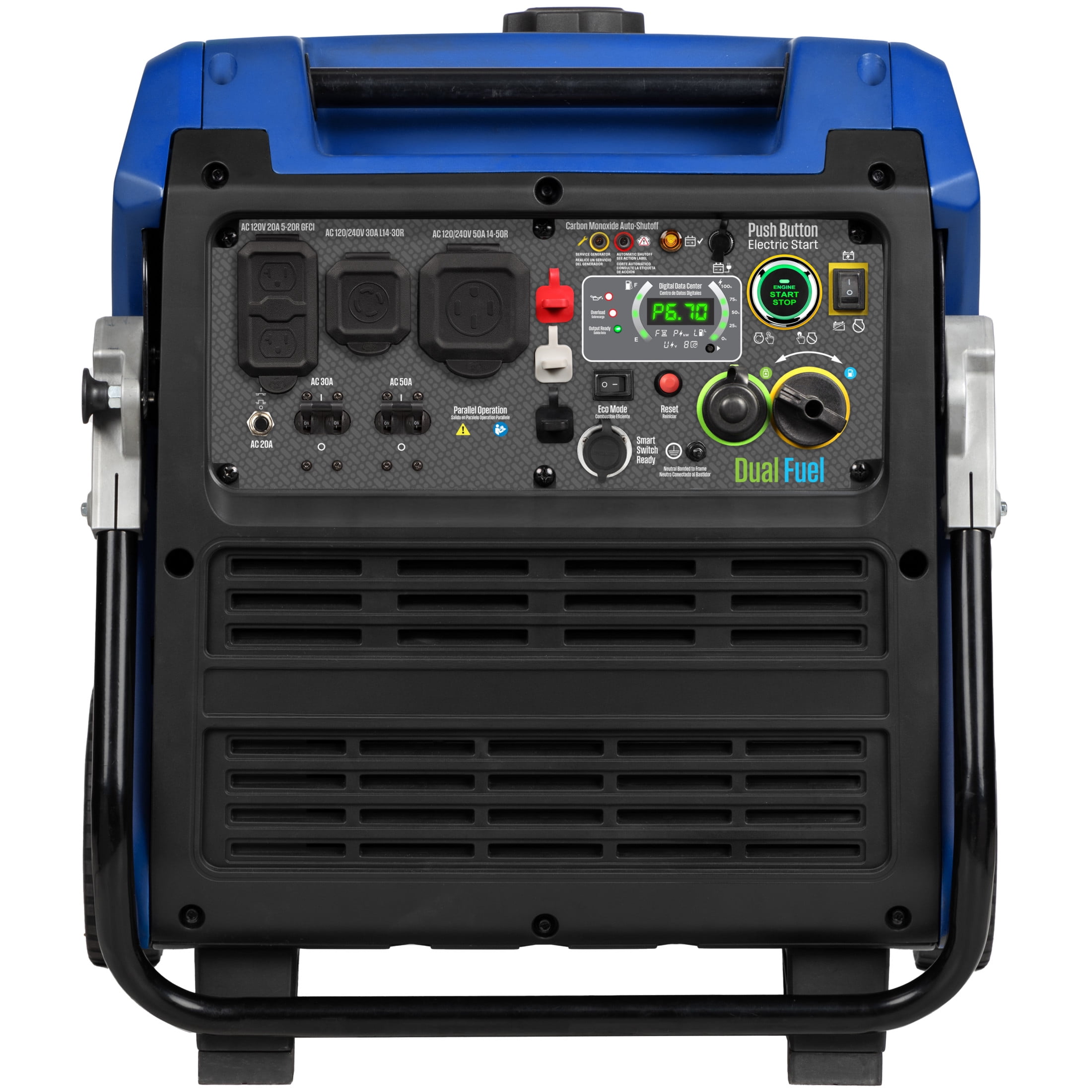 Westinghouse 12,000 Peak Watt Portable Inverter Generator, Dual Fuel, Remote Start with CO Sensor
