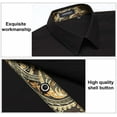 thumbnail image 5 of HISDERN Mens Black Dress Shirts Long Sleeve Formal Button Down Business Wedding Shirt, 5 of 7