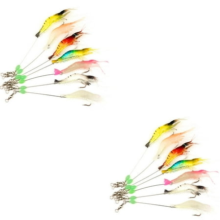 US 14Pack Soft Luminous Artificial Shrimp Lure Set Shrimp Bait Shrimp Fishing